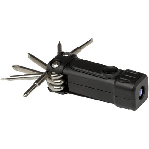 Octo 8-in-1 Schraubenzieher-Set aus recyceltem RCS Kunststoff mit Taschenlampe