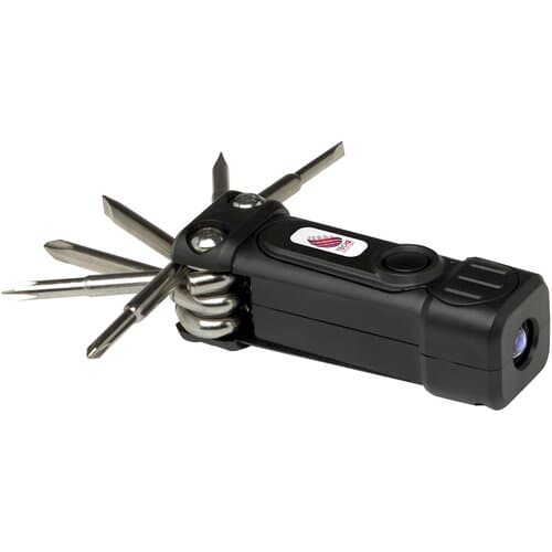 Octo 8-in-1 Schraubenzieher-Set aus recyceltem RCS Kunststoff mit Taschenlampe