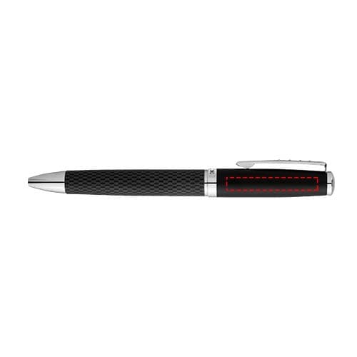 Carbon Duo Kugelschreiberset mit Hülle (schwarze Mine) – Druckbeispiel Tampondruck, 1-farbig, 40 x 6 mm - Kugelschreiber