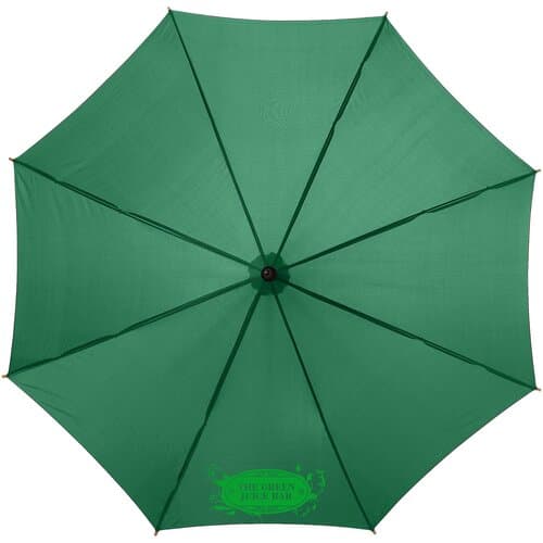 Kyle 23" Automatikregenschirm mit Holzstange und -griff