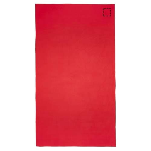 Pieter ultraleichtes und schnell trocknendes GRS Handtuch 100 × 180 cm – Druckbeispiel Embroidery fixed 4, 1-farbig, 134 x 134 mm - Vorderseite