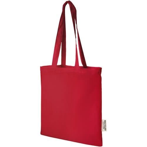 Madras 140 g/m² Baumwoll Tragetasche aus GRS recycelter Baumwolle, 7L