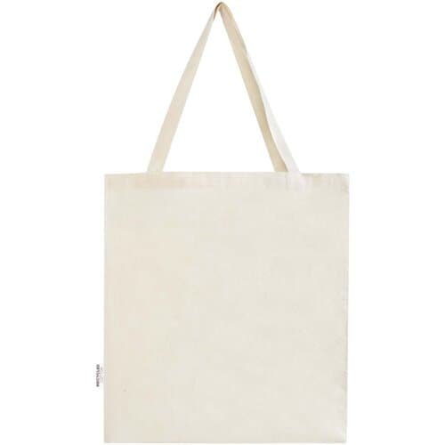 Madras 140 g/m² Baumwoll Tragetasche mit Seitenfalten aus GRS recycelter Baumwolle 12L