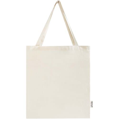 Madras 140 g/m² Baumwoll Tragetasche mit Seitenfalten aus GRS recycelter Baumwolle 12L