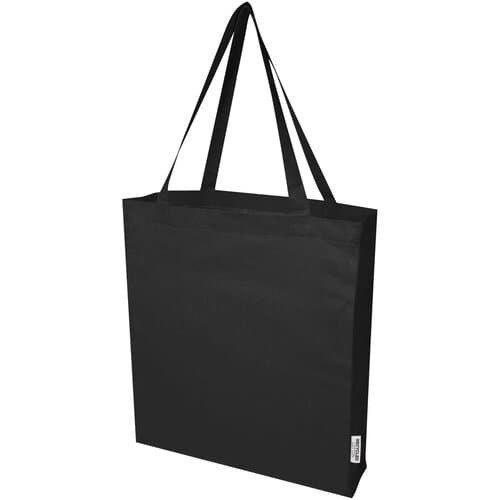 Madras 140 g/m² Baumwoll Tragetasche mit Seitenfalten aus GRS recycelter Baumwolle 12L