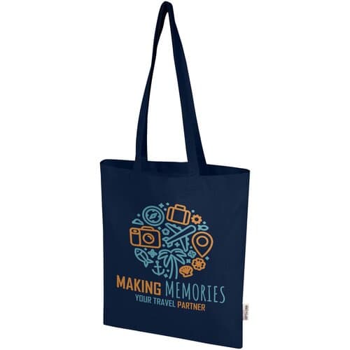 Madras Blend 140 g/m² Tragetasche aus GRS-recycelter Baumwolle 7L