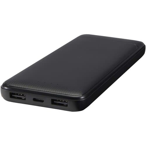 Adhil 10 W 10.000 mAh Powerbank aus recyceltem Kunststoff mit 2 integrierten Kabeln