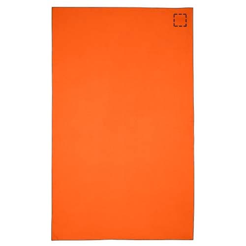 Pieter ultraleichtes und schnell trocknendes Handtuch aus rPET 130 x 80 cm – Druckbeispiel Embroidery fixed 4, 1-farbig, 100 x 100 mm - Vorderseite