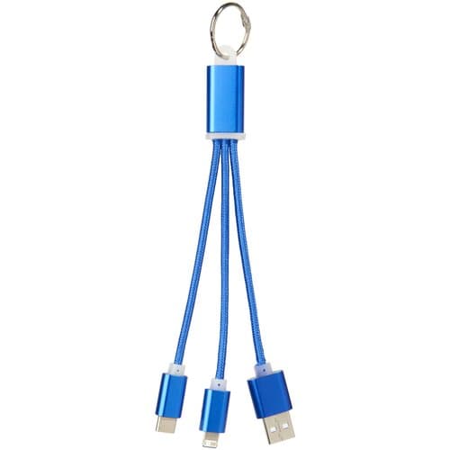 Metal 3-in-1 Ladekabel mit Schlüsselanhänger