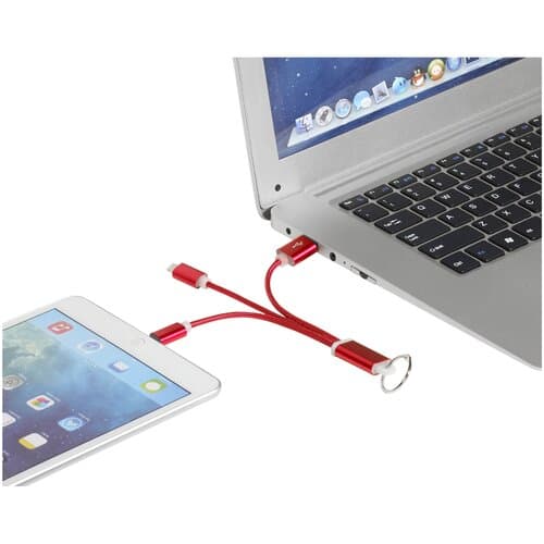 Metal 3-in-1 Ladekabel mit Schlüsselanhänger