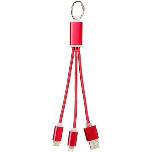 Metal 3-in-1 Ladekabel mit Schlüsselanhänger