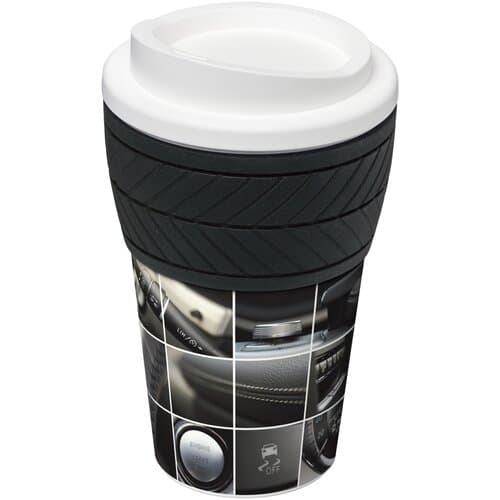 Brite-Americano® 350 ml Isolierbecher mit Schutzring Reifen-Design