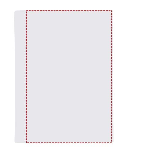 Combi Notiz- und Markierungs-Set mit Softcover – Druckbeispiel Litho full color 1, Vollfarbig, 100 x 155 mm - Vorderseite (Hochformat, Rücken links)