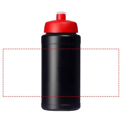 Baseline® Plus 500 ml Sportflasche – Druckbeispiel Screenprint A special 2, 1-farbig, 220 x 90 mm - rundum