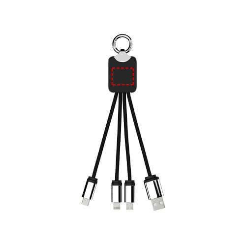 SCX.design C15 Quatro Ladekabel mit Leuchtlogo – Druckbeispiel Lasergravur, 1-farbig, 18 x 16 mm - Vorderseite