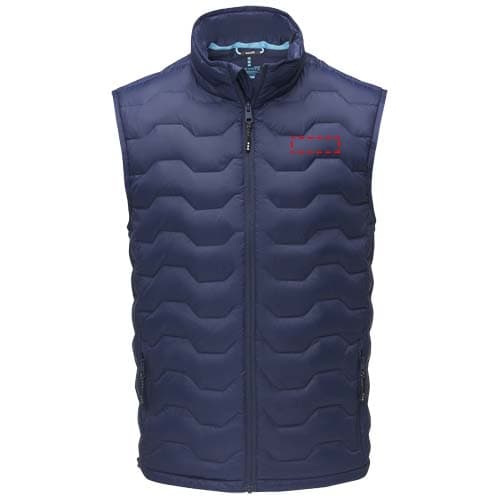 Petalite GRS isolierter Daunen-Bodywarmer aus recyceltem Material für Herren – Druckbeispiel Embroidery fixed 2, 1-farbig, 78 x 25 mm - linke Brust