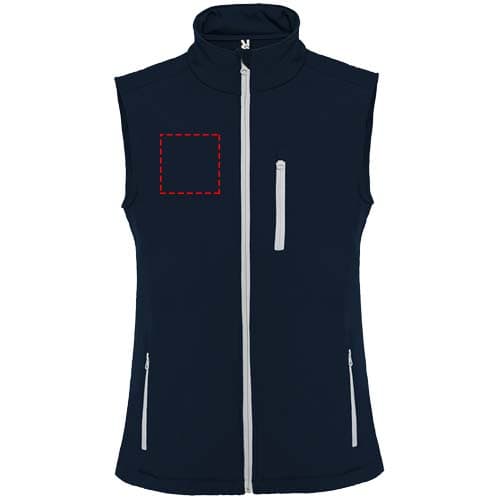 Nevada Softshellbodywarmer Unisex – Druckbeispiel Embroidery fixed 1, 1-farbig, 99 x 99 mm - rechte Brust