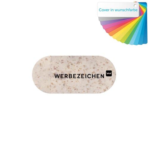 Biologisch abbbaubare Webcam Cover in individueller Klappkarte T5