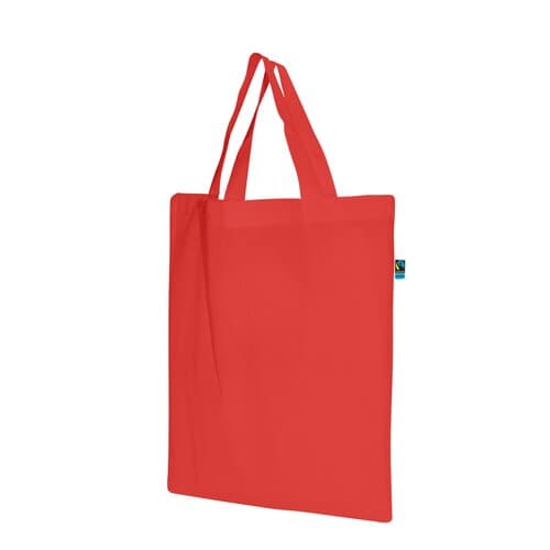 Fairtrade Baumwolltasche mit kurzen Griffen - 140 g/m² - 38 x 42 cm