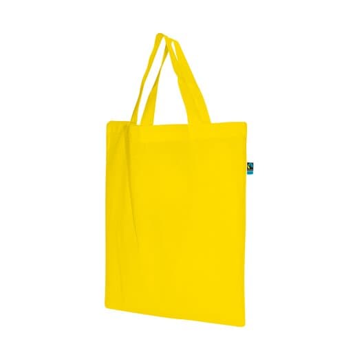 Fairtrade Baumwolltasche mit kurzen Griffen - 140 g/m² - 38 x 42 cm