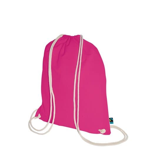 Fairtrade Baumwoll-Turnbeutel mit Tragekordeln - 140 g/m² - 38 x 46 cm