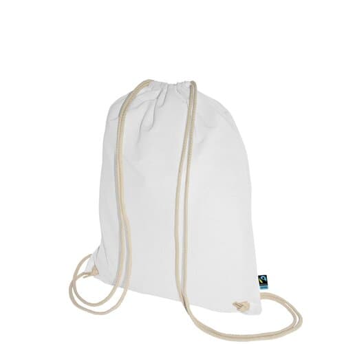 Fairtrade Baumwoll-Turnbeutel mit Tragekordeln - 140 g/m² - 38 x 46 cm