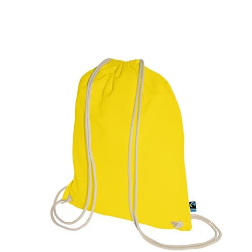 Fairtrade Baumwoll-Turnbeutel mit Tragekordeln - 140 g/m² - 38 x 46 cm