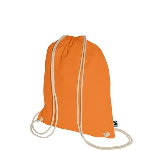 Fairtrade Baumwoll-Turnbeutel mit Tragekordeln - 140 g/m² - 38 x 46 cm