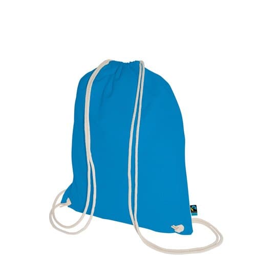 Fairtrade Baumwoll-Turnbeutel mit Tragekordeln - 140 g/m² - 38 x 46 cm