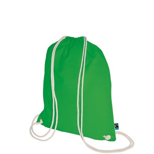 Fairtrade Baumwoll-Turnbeutel mit Tragekordeln - 140 g/m² - 38 x 46 cm