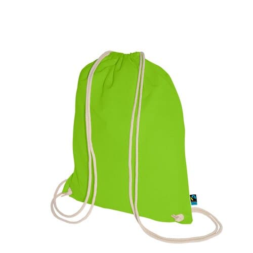 Fairtrade Baumwoll-Turnbeutel mit Tragekordeln - 140 g/m² - 38 x 46 cm