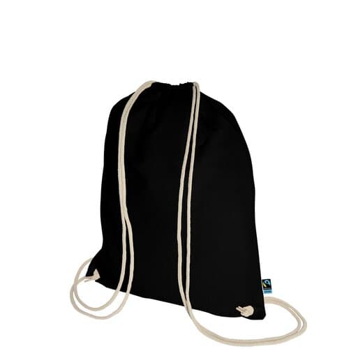 Fairtrade Baumwoll-Turnbeutel mit Tragekordeln - 140 g/m² - 38 x 46 cm