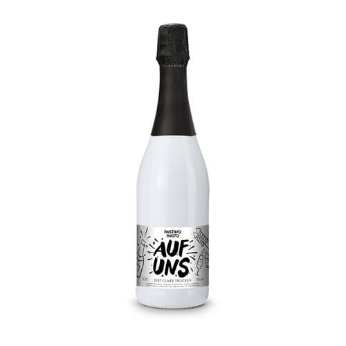 Sekt Cuvée - Flasche weiß-lackiert, 0,75 l