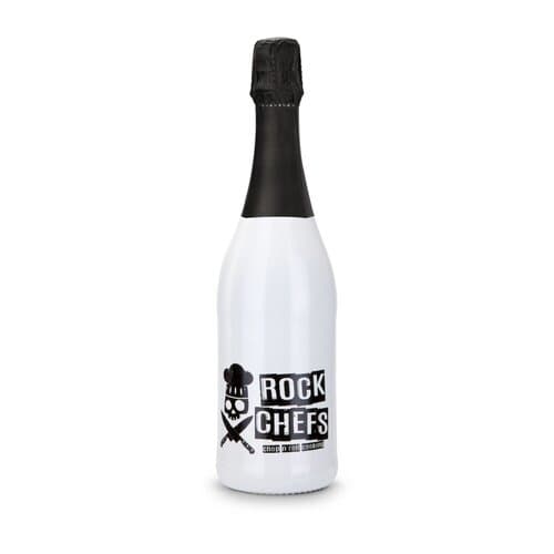 Sekt Cuvée - Flasche weiß-lackiert, 0,75 l