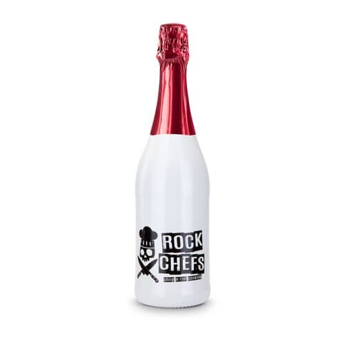 Sekt Cuvée - Flasche weiß-lackiert, 0,75 l