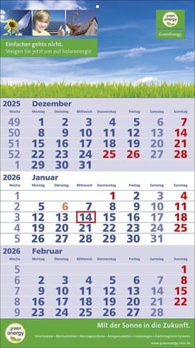 Papierwandkalender Standard 2 plus