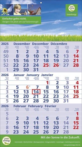 Papierwandkalender Standard 2 plus
