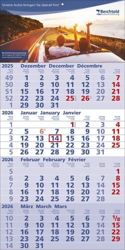 Papierwandkalender Quattro