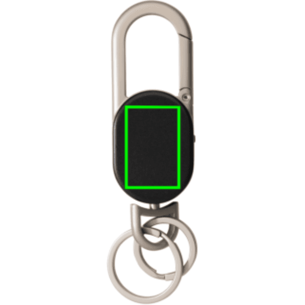 Keyfinder Dual Schlüsselanhänger mit weltweiter Ortung – Druckbeispiel Tampondruck, 1-farbig, 20 x 30 mm - Artikel Vorderseite