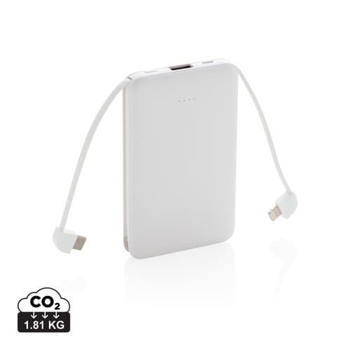 5.000 mAh Powerbank mit integriertem Kabel