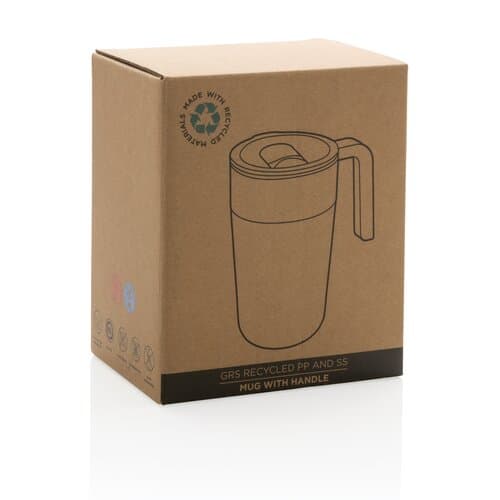 GRS recycelte PP und Stainless Steel Tasse mit Griff