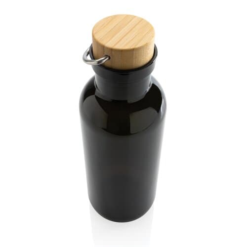RCS rPET Flasche with Bambusdeckel und Griff