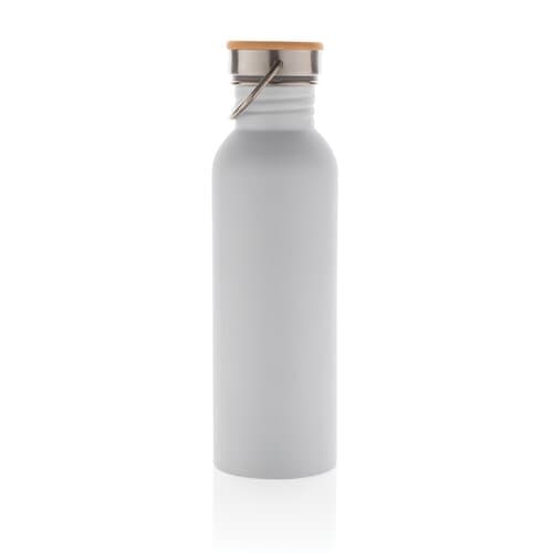 Moderne Stainless-Steel Flasche mit Bambusdeckel