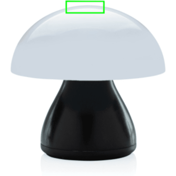 Luming wiederaufladbare USB-Tischlampe aus RCS Kunststoff – Druckbeispiel Tampondruck, 1-farbig, 30 x 10 mm - Artikel oben