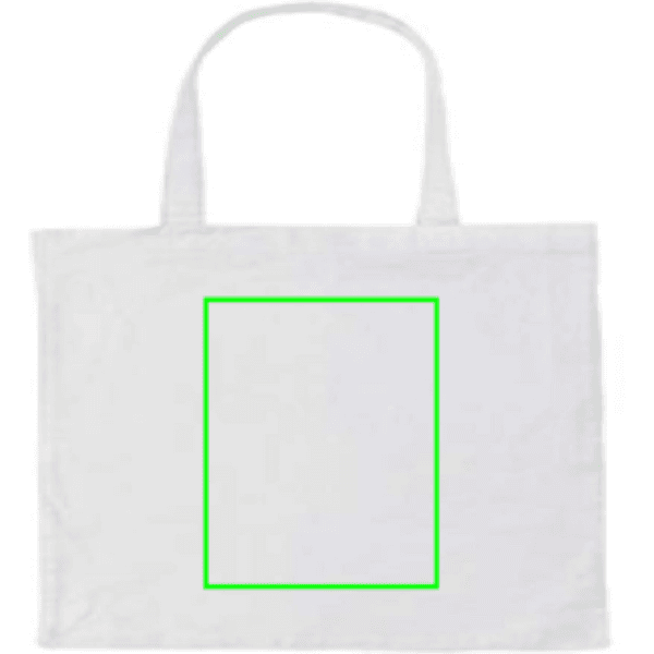 Impact AWARE™ recycelte Baumwolltasche 145gr mit Boden – Druckbeispiel Digital Transfer, 250 x 280 mm - Artikel Rückseite