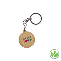 Key Ring Bamboo Round 32 mm, Print in full color