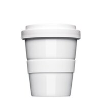 Coffee2Go Mini, Kaffeebecher to Go Form 344, mit glatter oder geriffelter Siliconbanderole