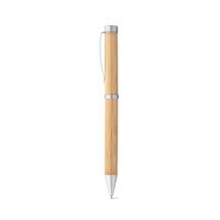 LAKE. Bambus-Kugelschreiber mit Drehmechanik und Metallclip