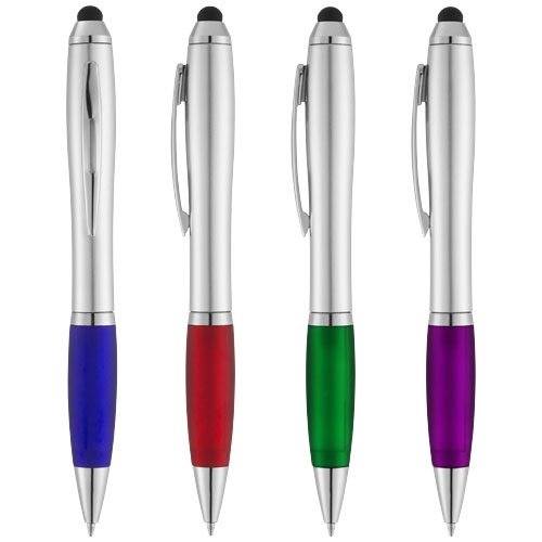 Nash Stylus Kugelschreiber silbern mit farbigem Griff