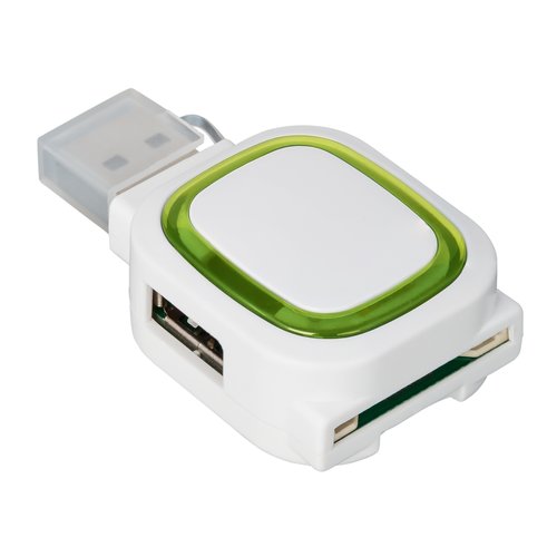 USB-Hub mit 2 Anschlüssen und Speicherkartenlesegerät REFLECTS-COLLECTION 500